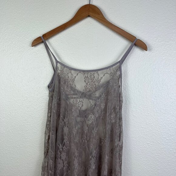H.I.P. Buckle Sheer Lace Stitched Tank Top Purple Mauve NWT Women’s Size XS - Picture 3 of 8
